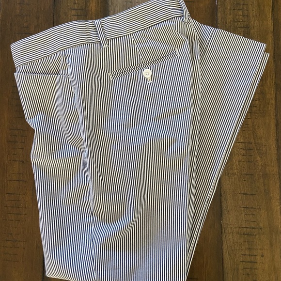 Cropped straight leg seersucker pants - Picture 10 of 11